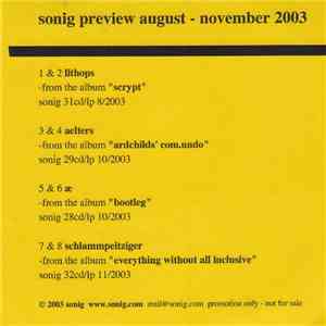 Various - Sonig Preview August - November 2003