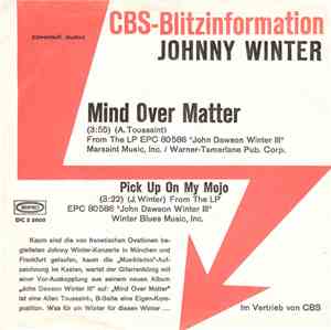 Johnny Winter - Mind Over Matter