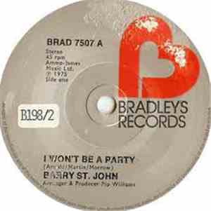 Barry St. John - I Won't Be A Party / Do Me Good