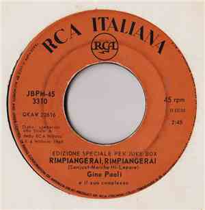 Gino Paoli E Il Suo Complesso - Rimpiangerai, Rimpiangerai