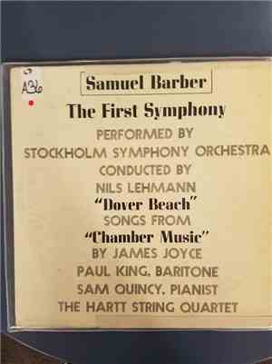 Samuel Barber, Nils Lehmann, Paul King , Samuel Quincy - The First Symphony ...
