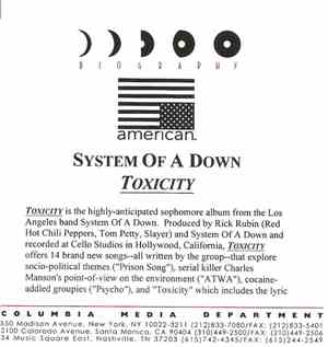 System Of A Down - Toxicity