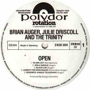 Brian Auger, Julie Driscoll And The Trinity - Open