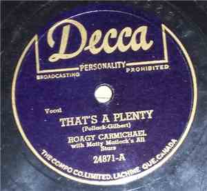 Hoagy Carmichael with Matty Matlock's All Stars - That's A Plenty