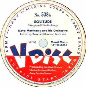 Dave Matthews And His Orchestra / Trummy Young And The Guys From V-Discs -  ...