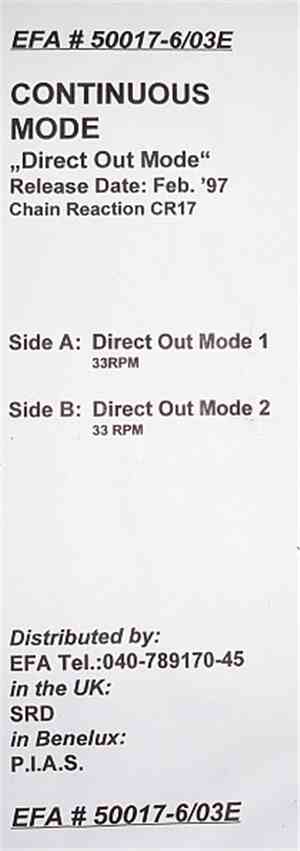 Continuous Mode - Direct Out Mode