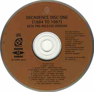 Various - Decadence Disc One (1984 To 1987) Beta Pre-Release Version