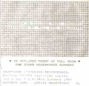 Rod Summers - An Occluded Front At Full Moon - One Sound Hour