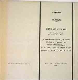 Ludwig van Beethoven / Hans Kann And Rosario Marciano - The Complete Works  ...