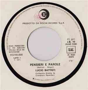 Lucio Battisti - Pensieri E Parole