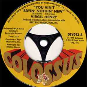 Virgil Henry / Italian Asphalt & Pavement Co - You Ain't Sayin' Nothin' New ...