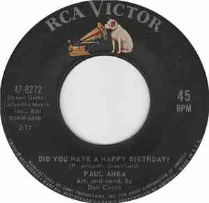 Paul Anka - Did You Have A Happy Birthday? / For No Good Reason At All