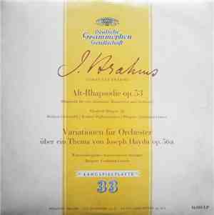 Johannes Brahms / Elisabeth Höngen , Alt ‧ Berliner Liedertafel / Berliner  ...