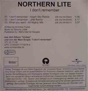 Northern Lite - I Don't Remember