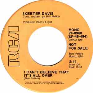 Skeeter Davis - I Can't Believe That It's All Over