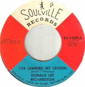Donald Lee Richardson - I've Learned My Lesson / You Got Me In The Palm Of  ...