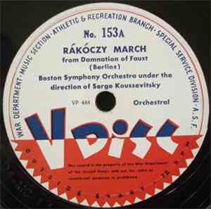 Boston Symphony Orchestra Under The Direction Of Serge Koussevitsky - Rákóc ...