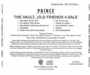Prince - The Vault... Old Friends 4 Sale