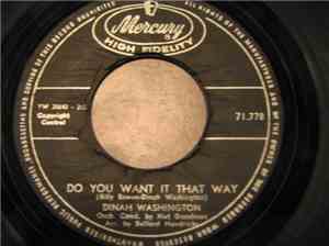 Dinah Washington - Do You Want It That Way / Early Every Morning (Early Eve ...