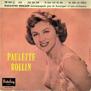 Paulette Rollin Accompagnée Par G. Levecque Et Son Orchestre - Julie / Zon  ...