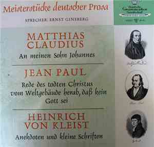 Ernst Ginsberg - Meisterstücke Deutscher Prosa