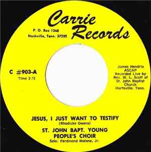St. John Bapt. Young People's Choir - Jesus, I Just Want To Testify
