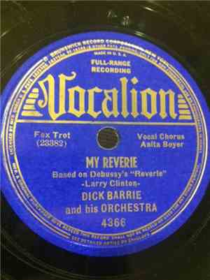 Dick Barrie And His Orchestra - My Reverie / Sixty Seconds Got Together