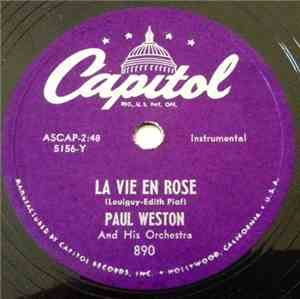 Paul Weston And His Orchestra - La Vie En Rose / Les Feuilles Mortes (The Falling Leaves)