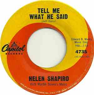 Helen Shapiro - Tell Me What He Said