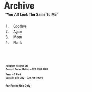 Archive - You All Look The Same To Me