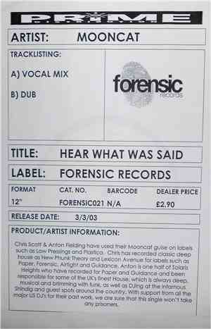 Mooncat - Hear What Was Said