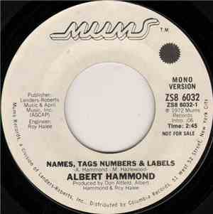 Albert Hammond - Names, Tags, Numbers & Labels