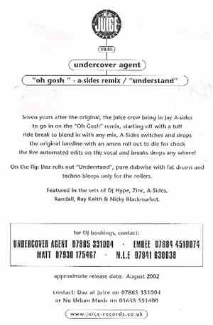 Undercover Agent - Oh Gosh (A-Sides Remix) / Understand