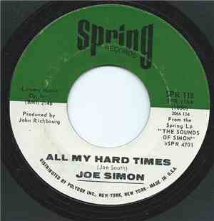 Joe Simon - All My Hard Times / Georgia Blue