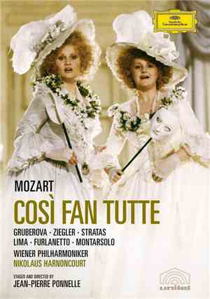 Mozart, Gruberova, Ziegler, Stratas, Lima, Furlanetto, Montarsolo, Wiener Philharmoniker, Nikolaus Harnoncourt , Staged And Directed By Jean-Pierre Ponnelle - Così Fan Tutte