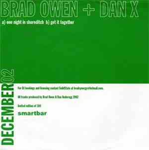 Brad Owen & Dan X - One Night In Shoreditch / Get It Together