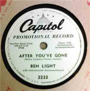 Ben Light - After You've Gone / Sweet Sue, Just You