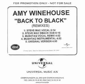Amy Winehouse - Back To Black (Remixes)