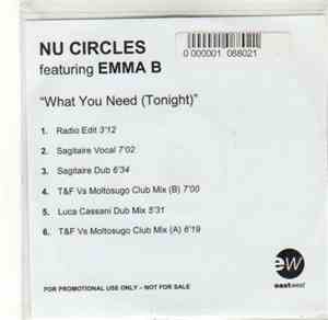 Nu Circles Featuring Emma B - What You Need (Tonight)