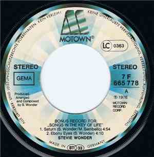 Stevie Wonder - Bonus Record For 