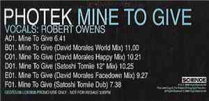 Photek - Mine To Give
