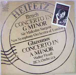 Bruch, Glazunov, Heifetz, New Symphony Orchestra Of London, Sir Malcolm Sar ...