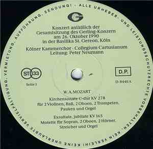 Wolfgang Amadeus Mozart / Kölner Kammerchor / Collegium Cartusianum / Peter ...