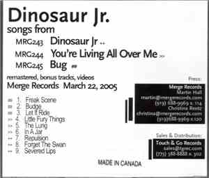 Dinosaur Jr. - Songs From Dinosaur Jr. / You're Living All Over Me / Bug