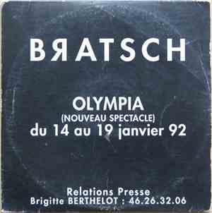 Bratsch - Olympia (Nouveau Spectacle) Du 14 Au 19 Janvier 1992