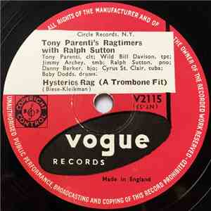 Tony Parenti's Ragtimers With Ralph Sutton  - Hysterics Rag (A Trombone Fit ...
