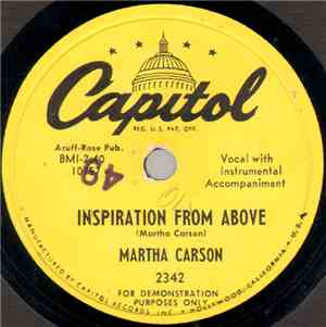 Martha Carson / Martha Carson And The Gospel Singers - Inspiration From Abo ...