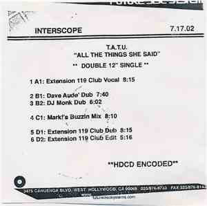 t.A.T.u. - All The Things She Said (Double 12